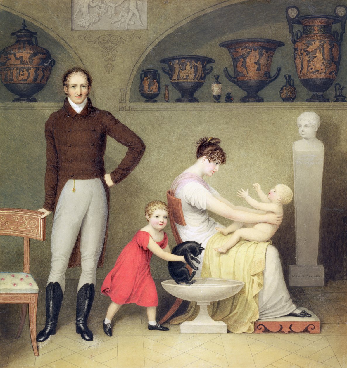 El Artista y su Familia, 1813 de Adam Buck