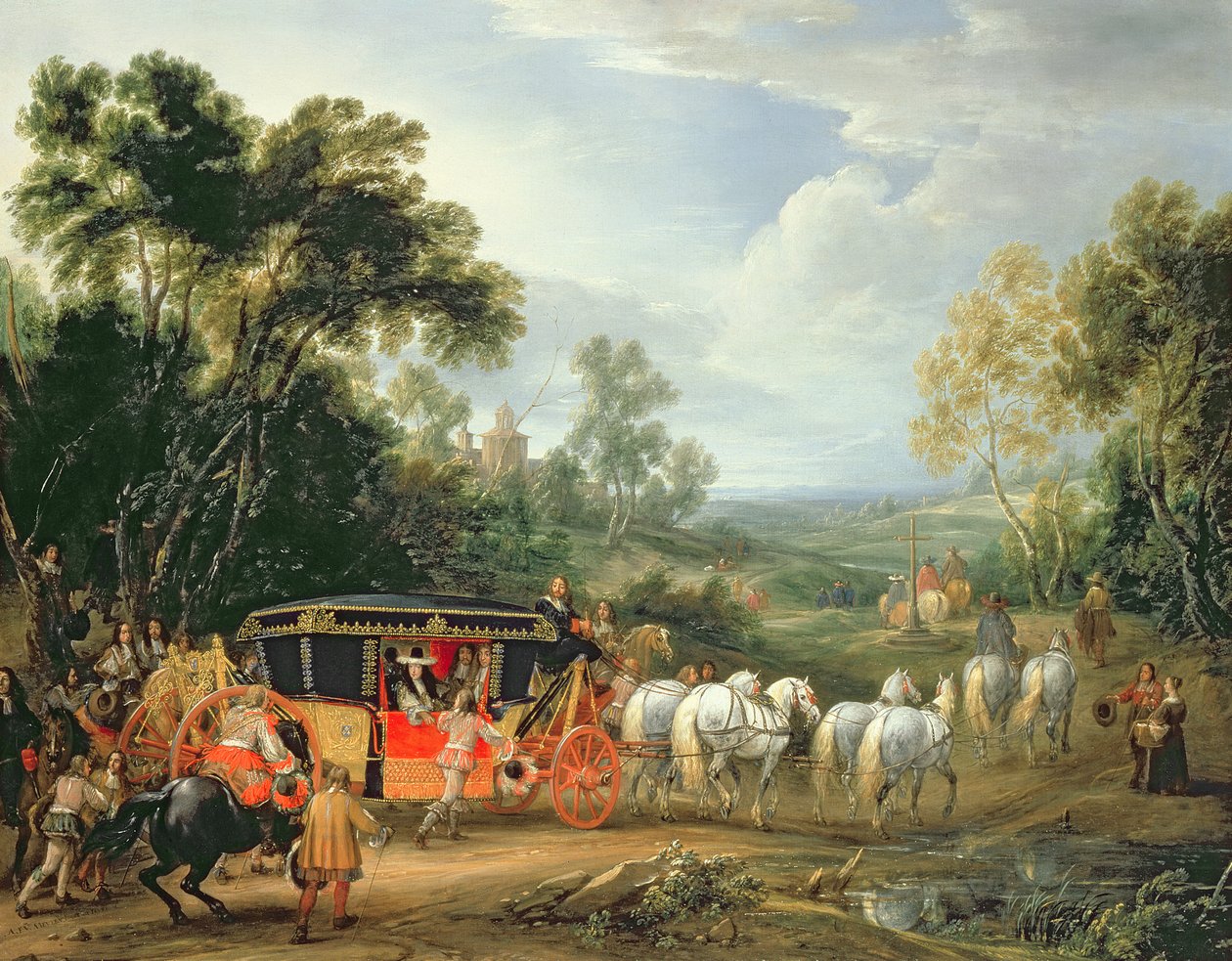 Luis XIV (1638-1715) en su carroza de estado de Adam Frans van der Meulen