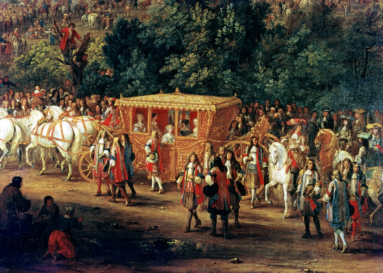 La Entrada de Luis XIV y María Teresa en Arras, 30 de julio de 1667 (detalle) de Adam Frans van der Meulen