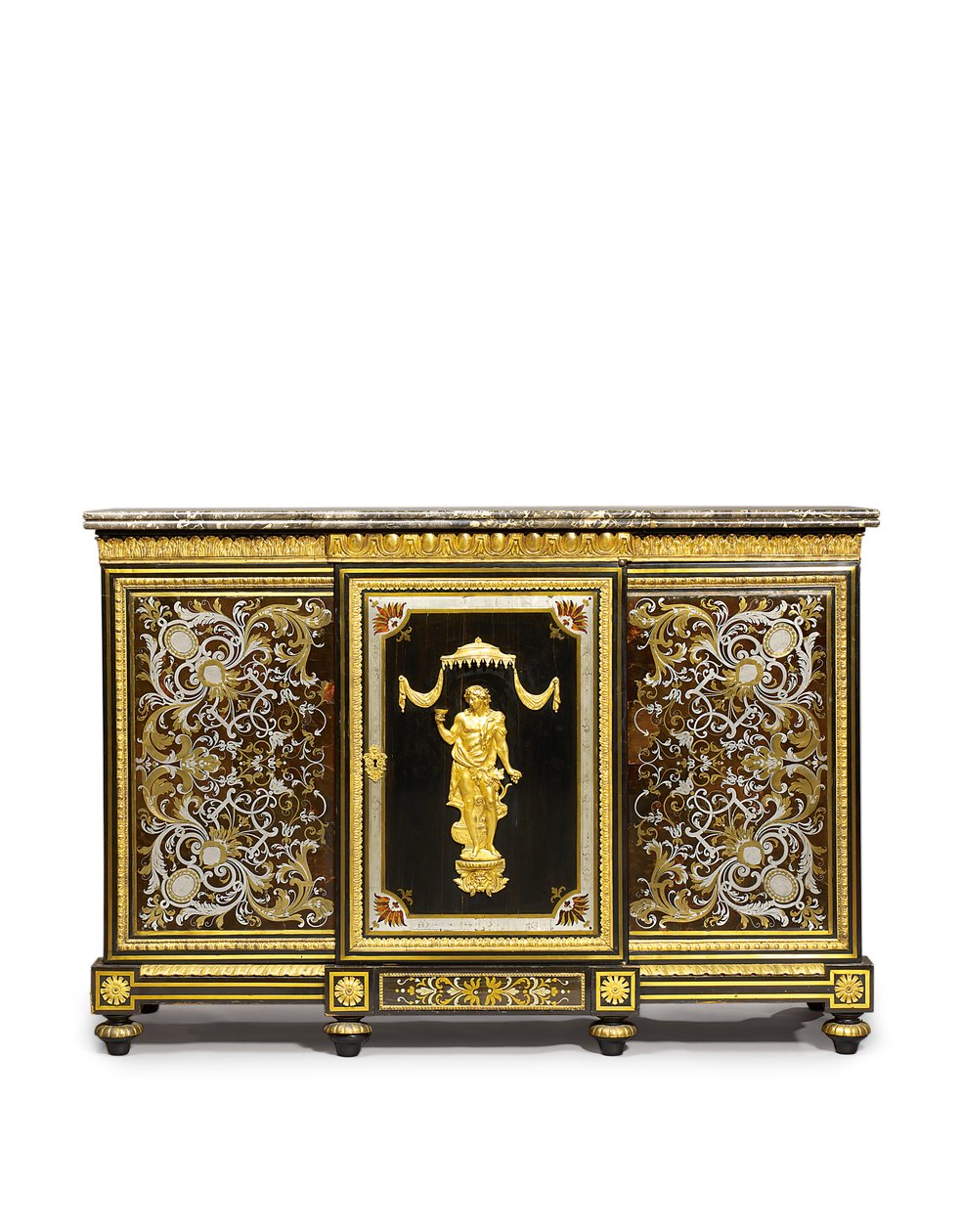 Gabinete lateral de Luis XVI, encargado por el Marchand-Mercier Claude-Francois Julliot, incorporando paneles de marquetería de Luis XIV, c.1775-1800 de Adam (attr. to) Weisweiler