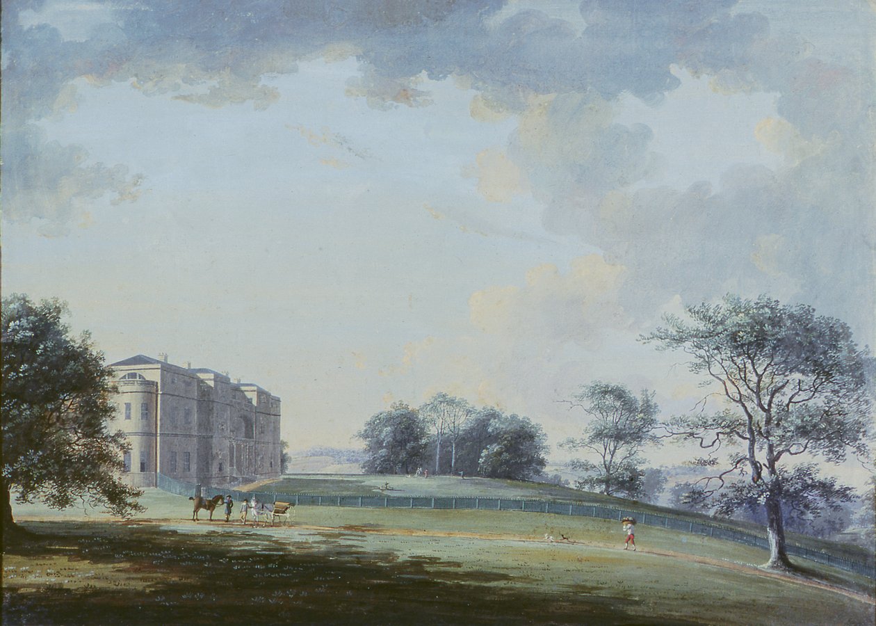 Highcliffe, cerca de Christchurch: la entrada principal con caballo y carruaje de Adam Callander