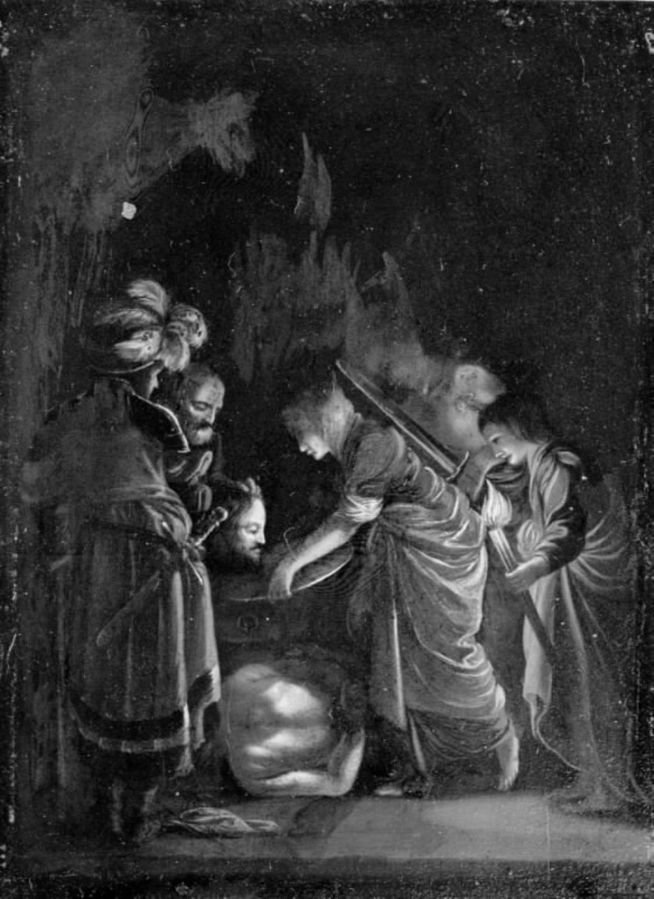 La presentación de la cabeza de san Juan Bautista, noche de Adam Elsheimer