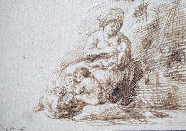 Mujer amamantando de Adam Elsheimer