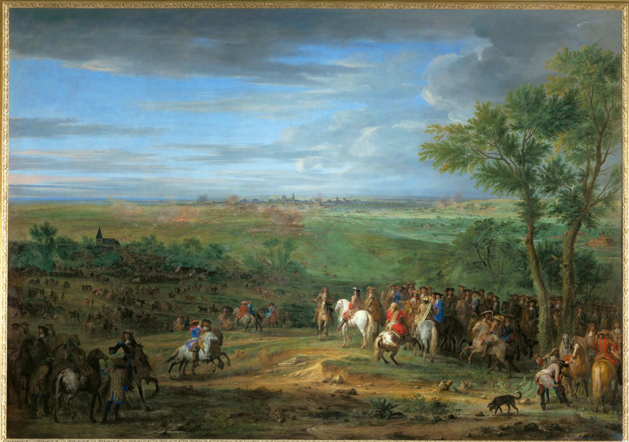 Llegada de Luis XIV al campamento ante Maastricht, junio de 1673 ... de Adam Frans van der Meulen