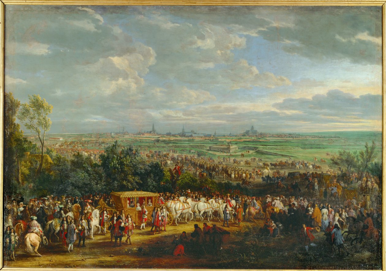 Entrada de Luis XIV y María Teresa de Austria en Arras ... (pintura sobre lienzo) de Adam Frans van der Meulen