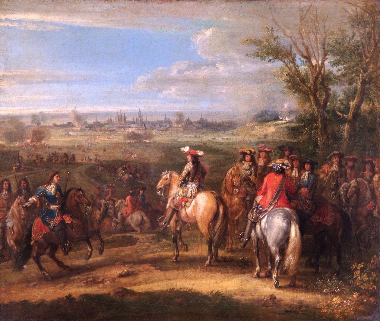 Luis XIV en un asedio, c.1678 (óleo sobre lienzo) de Adam Frans van der Meulen