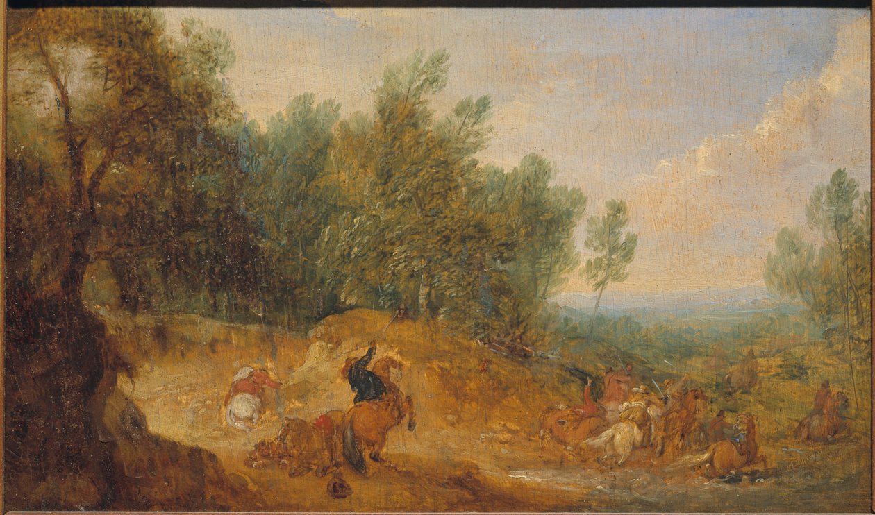 Reiter an einer Furt angegriffen de Adam Frans van der Meulen