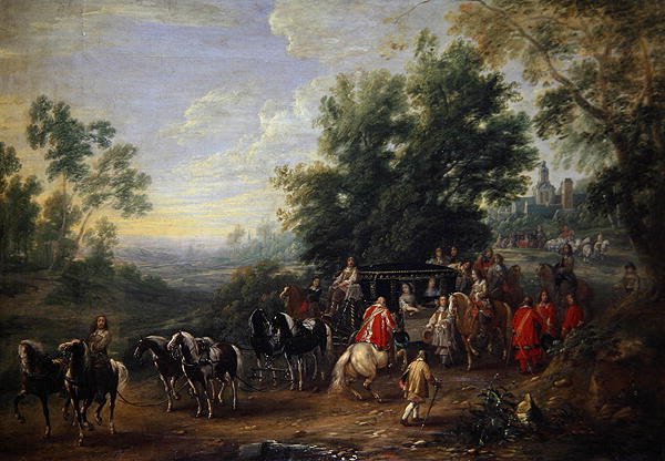 Procesión de viaje de una princesa de Adam Frans van der Meulen