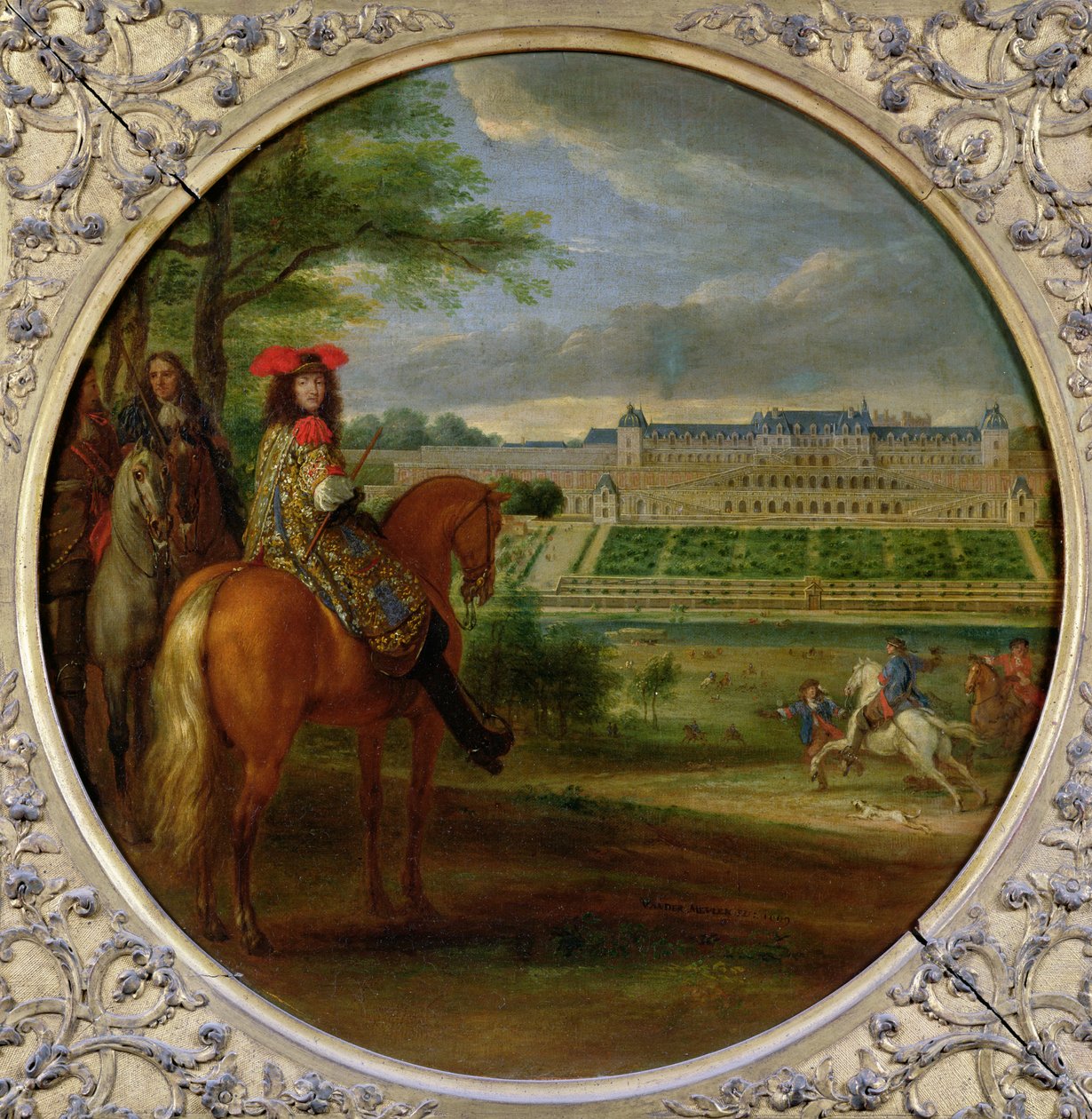 Vista del Nuevo Palacio de Saint-Germain desde el lado de la terraza, 1669 de Adam Frans van der Meulen