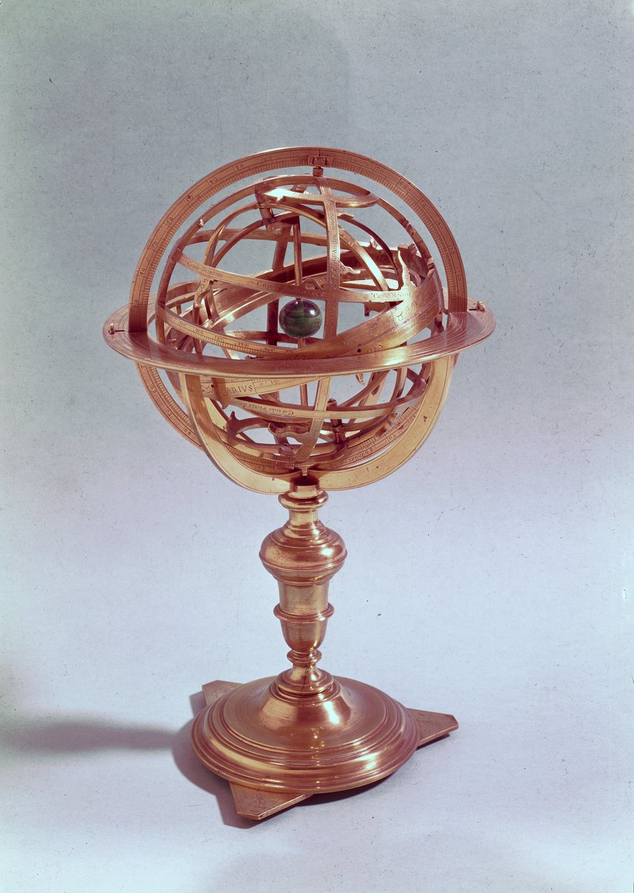 Esfera armilar hecha en el sistema ptolemaico, Roma, 1648 de Adam Heroldt