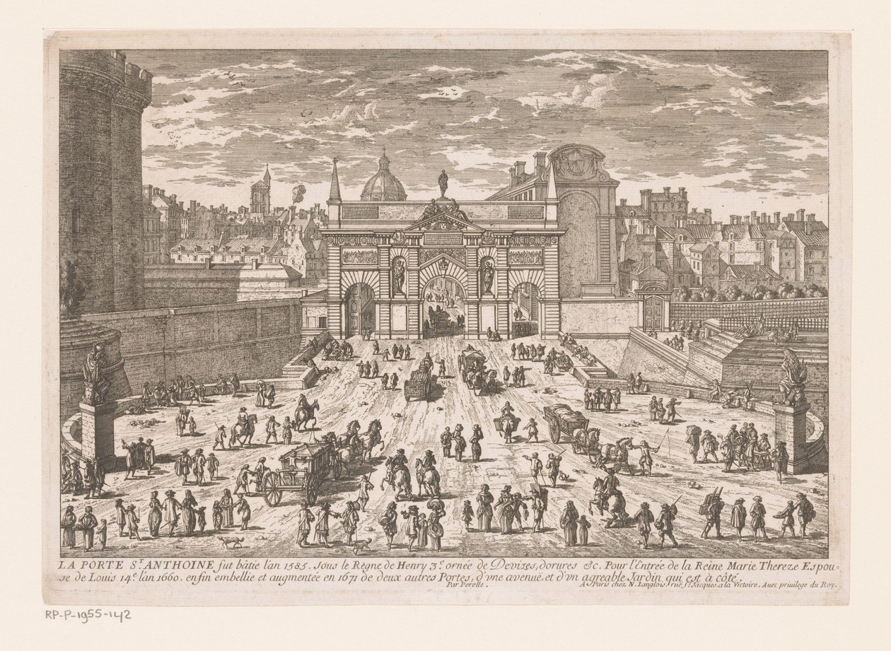 Vista de la Porte Saint-Antoine
La Porte St. Anthoine (...) (título en el objeto) de Adam Perelle