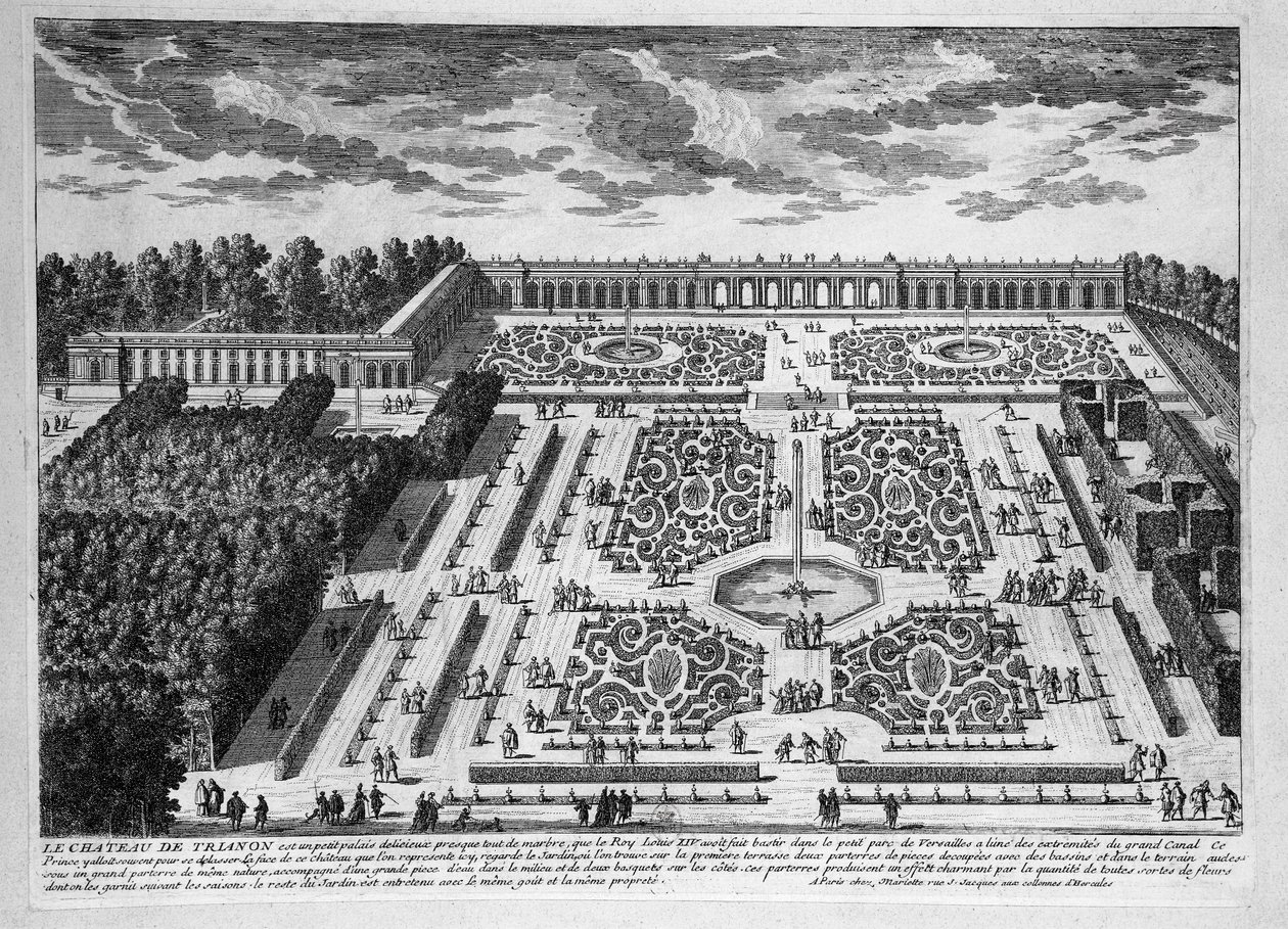 Le Chateau de Trianon, Jardines del Petit Trianon en el Palacio Real de Versalles de Adam Perelle