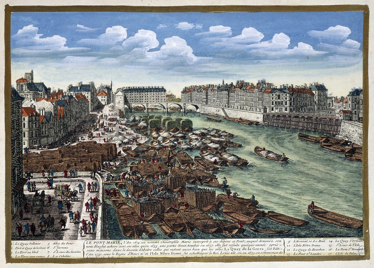 El Puente Marie después de su reconstrucción - en "París" de Perelle de Adam Perelle