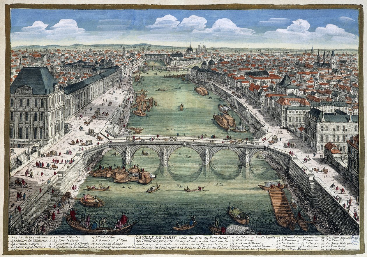 Le pont Royal des Tuileries - en “París” de Perelle de Adam Perelle