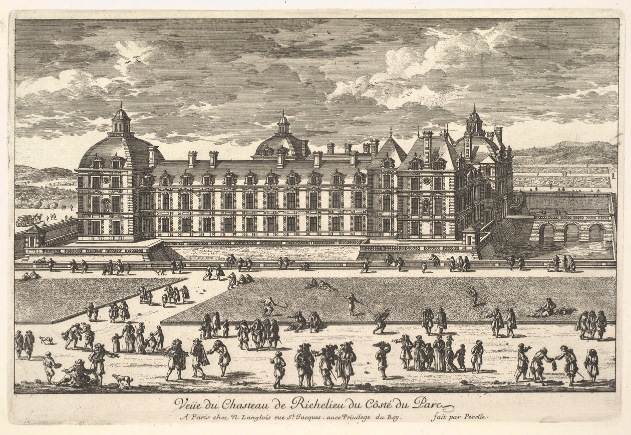 Vista del Castillo de Richelieu desde el Lado del Parque de Adam Perelle
