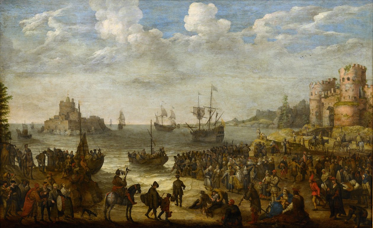 Cristo predicando desde un barco en el mar de Galilea de Adam Willaerts