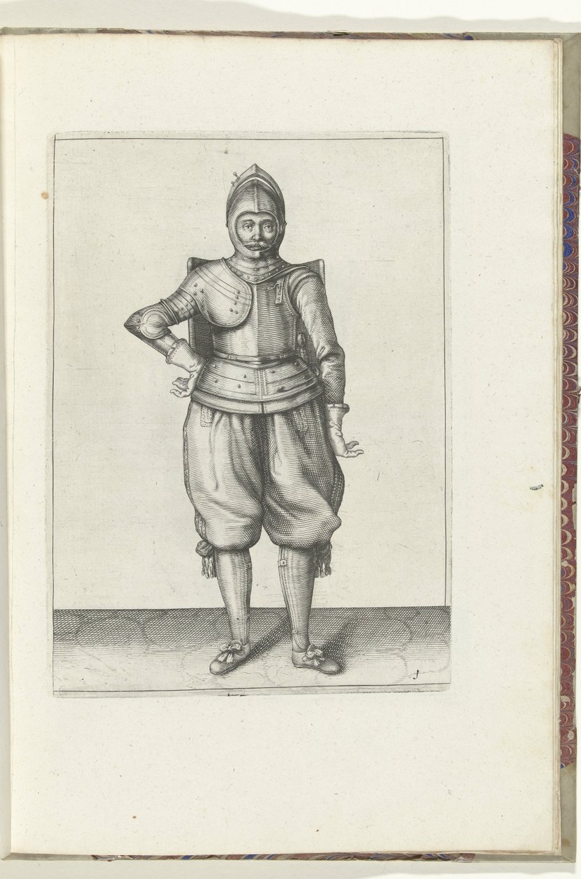 El taladro con la diana y el estoque: el soldado en reposo con la diana a la espalda (n.º 1), 1618 El Nassausche Wapen-Handelinge, van Schilt, Spies, Rappier and the Targe: más allá de figuerlick representado, y enmarcado según el nuevo orden [de] (...) Ma de Adam van Breen