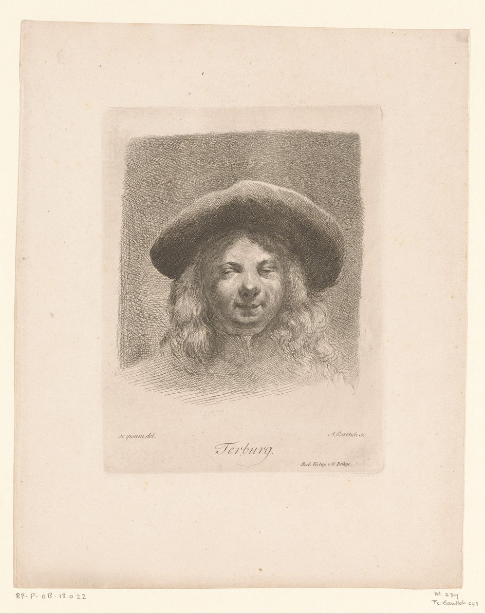 Retrato de Moisés ter Borch de Adam von Bartsch