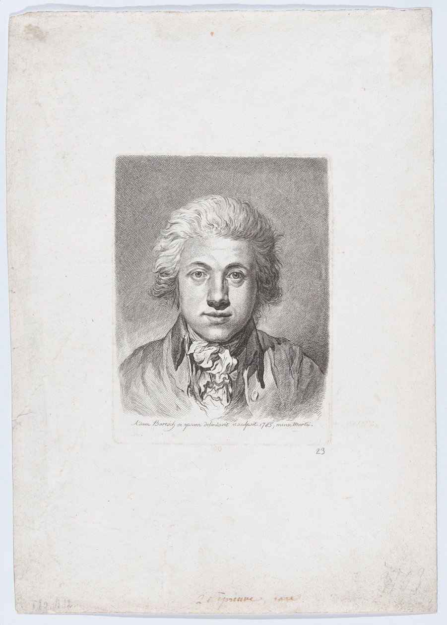 Autorretrato, 1785 de Adam von Bartsch