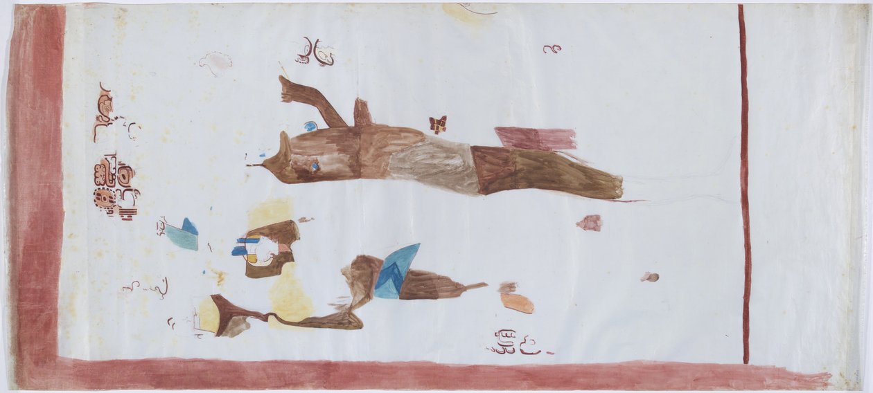 Copia de una pintura mural de la pequeña cámara, Acanceh, México de Adela Breton