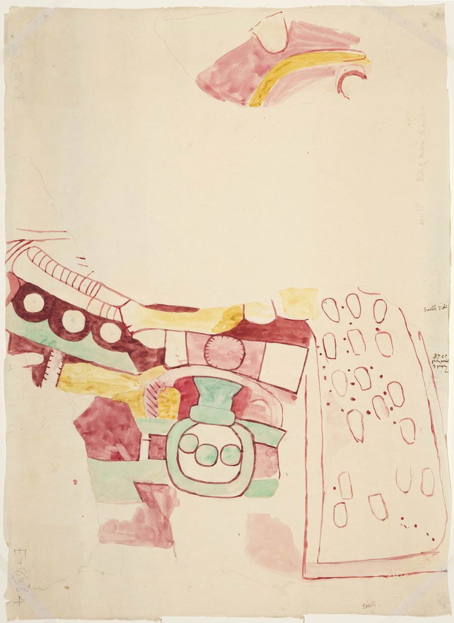 Copia de fragmentos de pinturas de Teotihuacan, Estado de México de Adela Breton