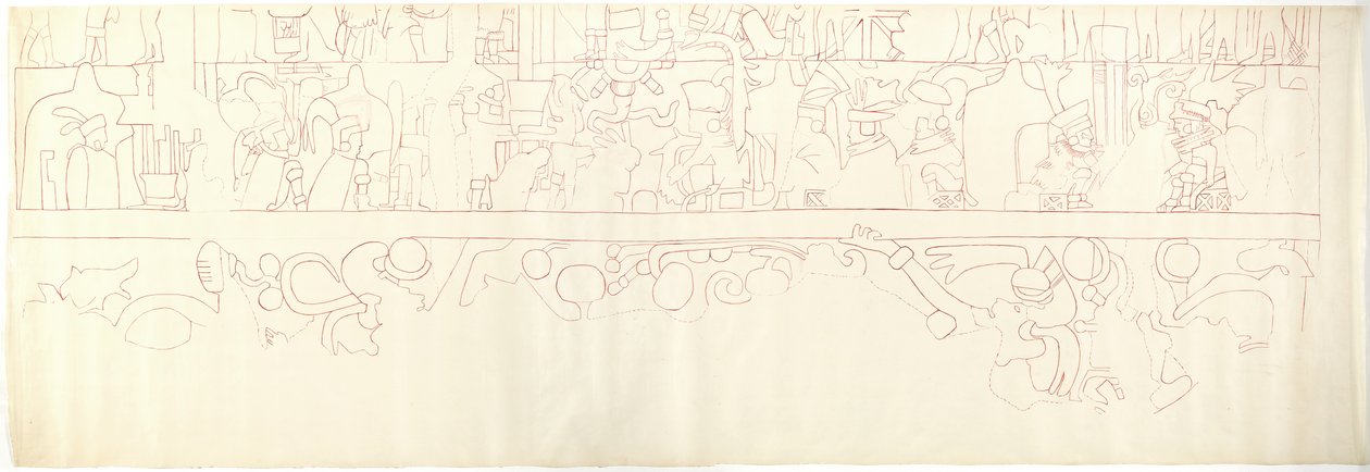 Pared sur, Templo Superior de los Jaguares, Chichen Itzá, México, cuarto sur de Adela Breton