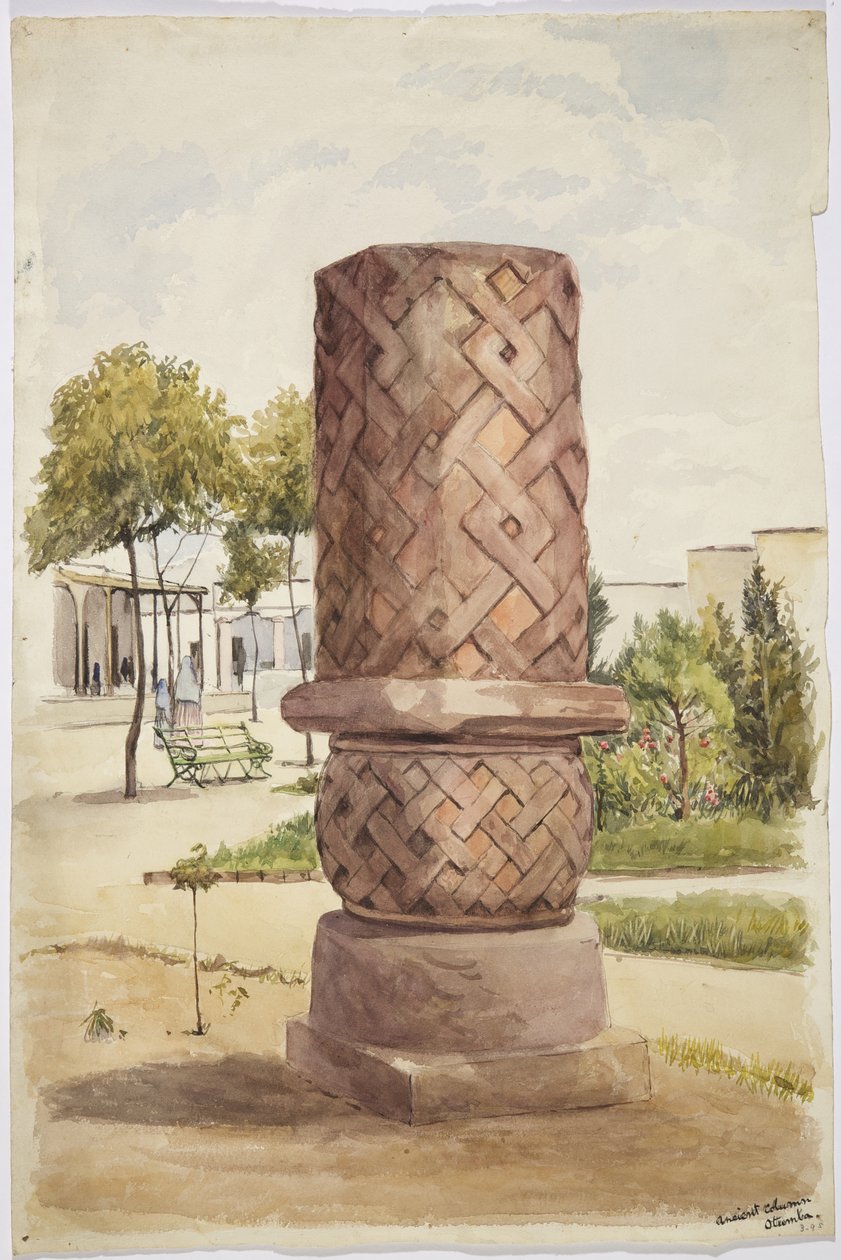 Estatua o columna en Otumba, México de Adela Breton
