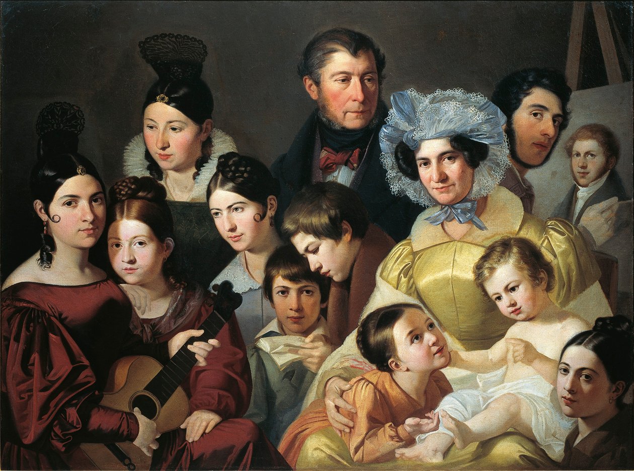 Familia Malatesta en 1835 de Adeodato Malatesta or Malatesti