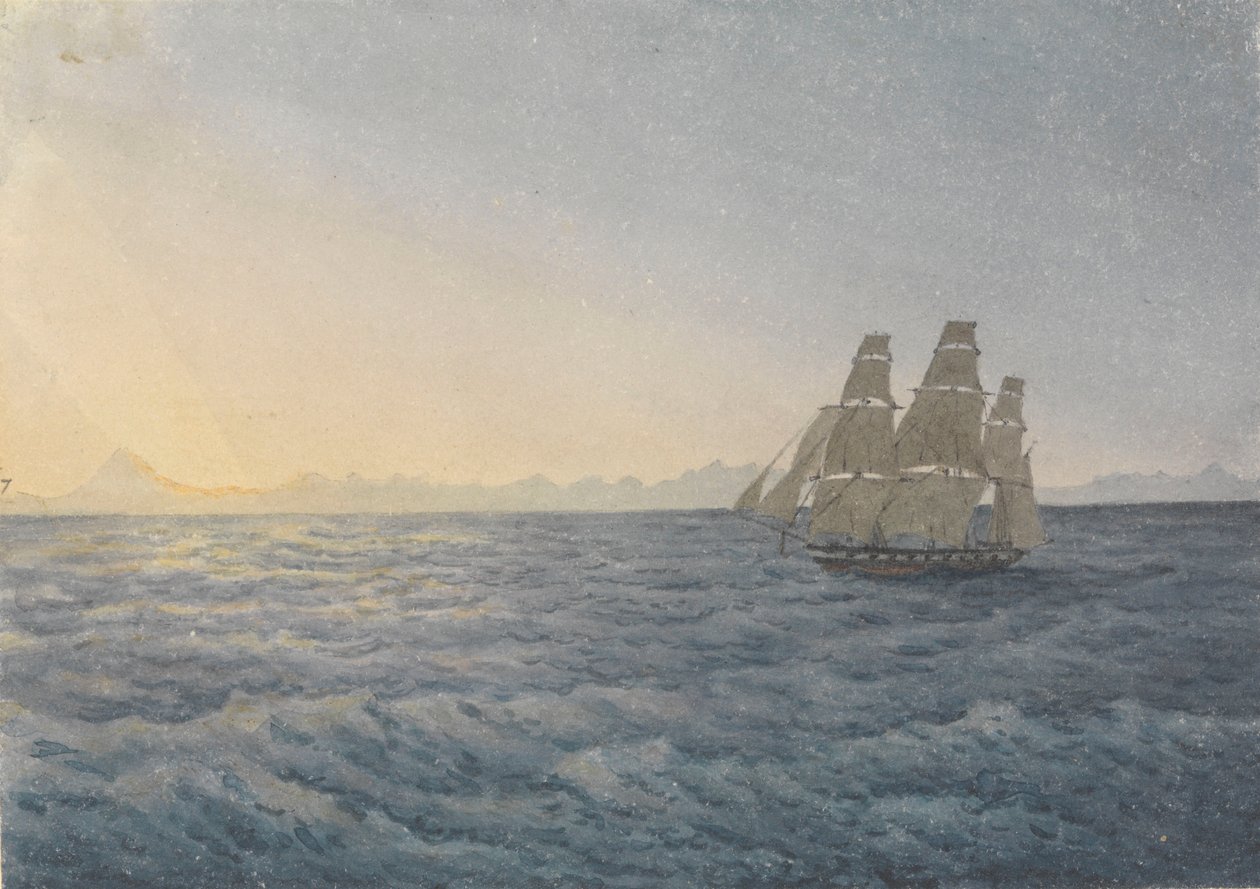 Andes, Pico Aconcagua distante 170 millas, 18 de junio de 1849. de Admiral Sir Edward Gennys Fanshawe