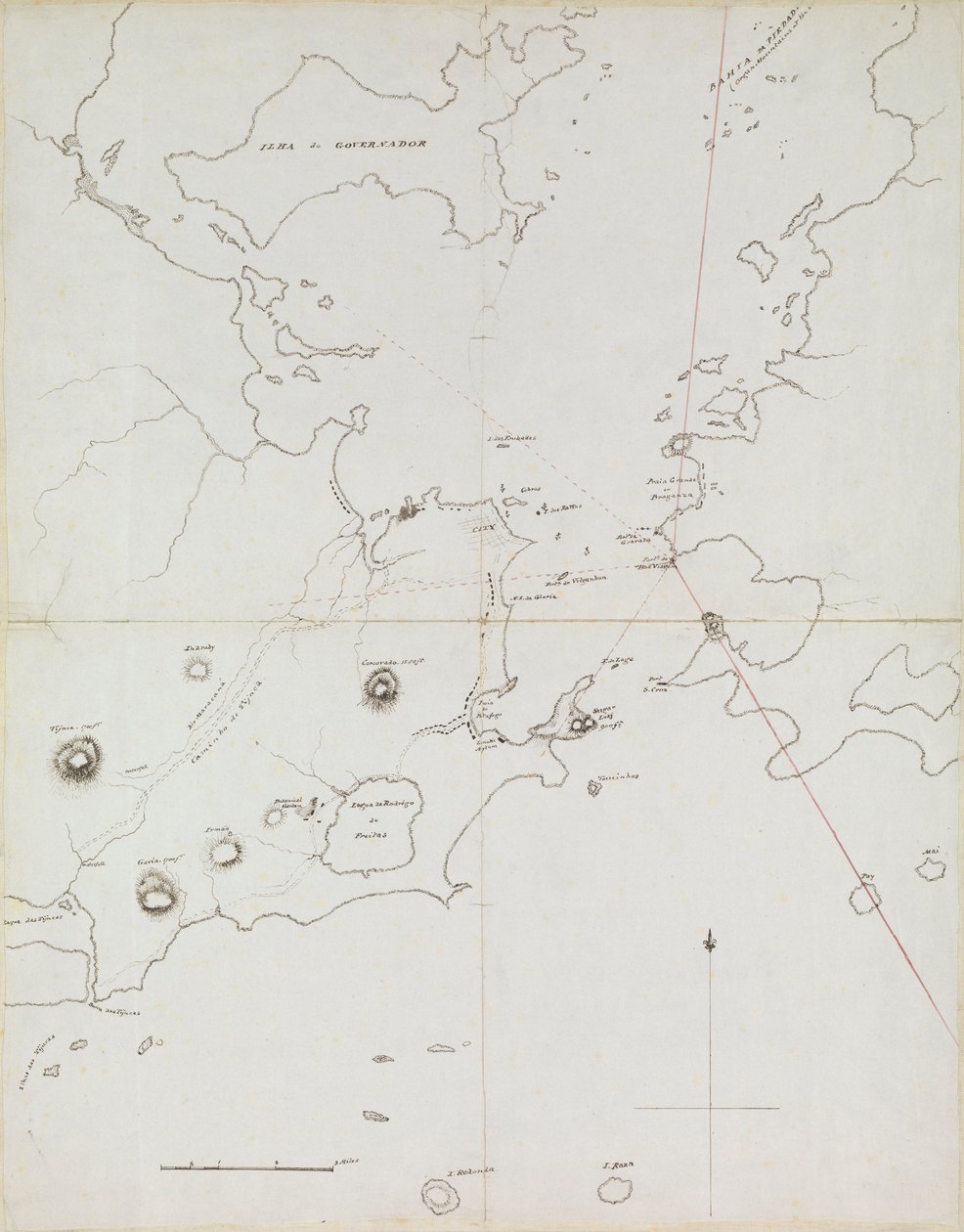 Carta del puerto de Río de Janeiro, Brasil, c.1849 (pluma, tinta) de Admiral Sir Edward Gennys Fanshawe