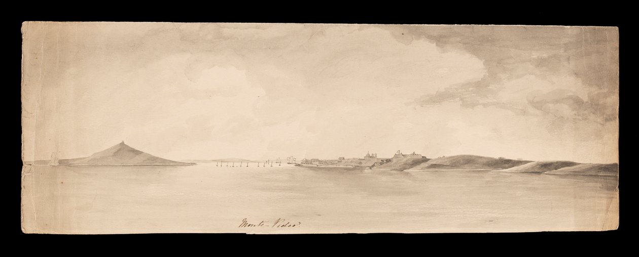 Monte Vídeo del álbum de recortes de las Antillas, Norteamérica y Borneo de Admiral Sir Edward Gennys Fanshawe
