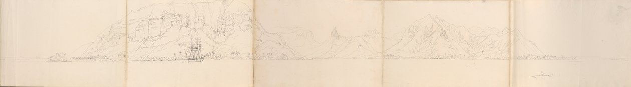 Panorama de Eimeo [Moorea], Islas de la Sociedad". de Admiral Sir Edward Gennys Fanshawe