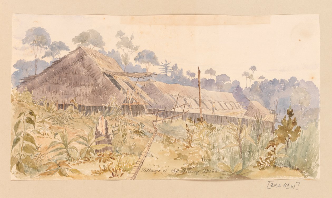 Álbum de recortes de la tribu Stang de las Indias Occidentales, Norteamérica y Borneo de Admiral Sir Edward Gennys Fanshawe