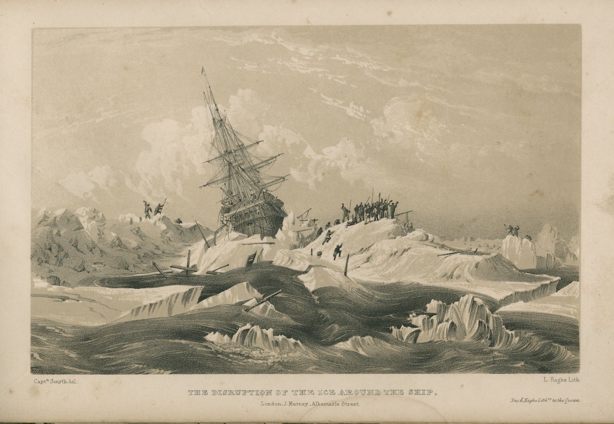 La alteración del hielo alrededor del barco de Admiral William Henry Smyth