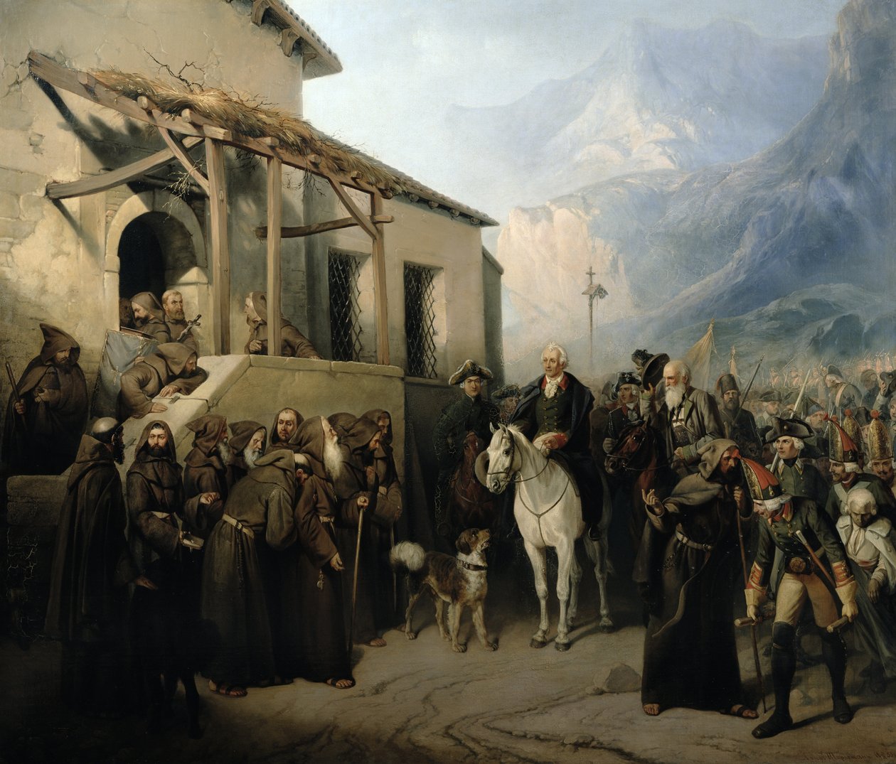 Mariscal de campo Alexander Suvorov en la cima de San Gotardo, 13 de septiembre de 1799, 1855 de Adolf Jossifowitsch Charlemagne