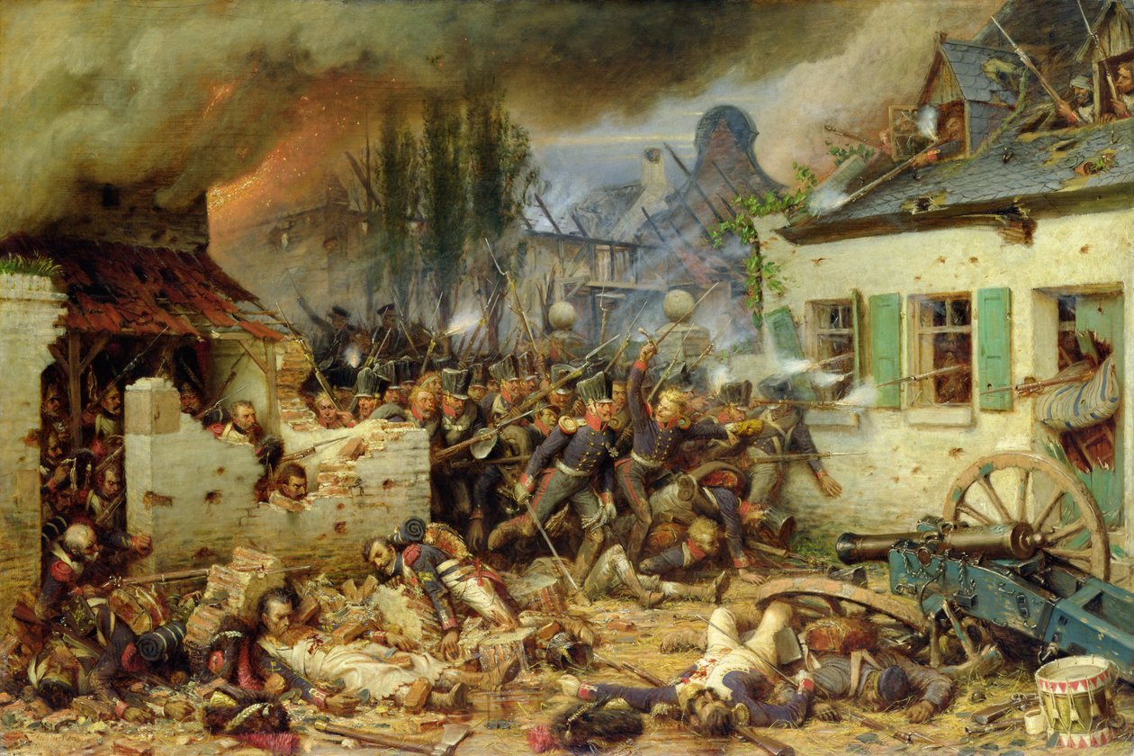 Atacando a los Prusianos en Plancenoit en la Batalla de Waterloo, 1863 de Adolf Northern