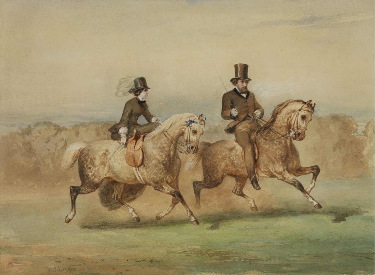Pareja de jinetes de Adolf Schreyer