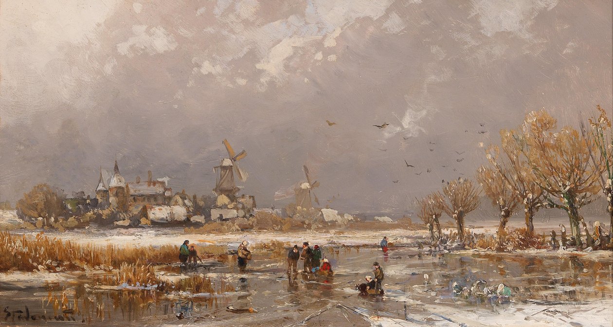 Placeres de invierno en el hielo de Adolf Stademann