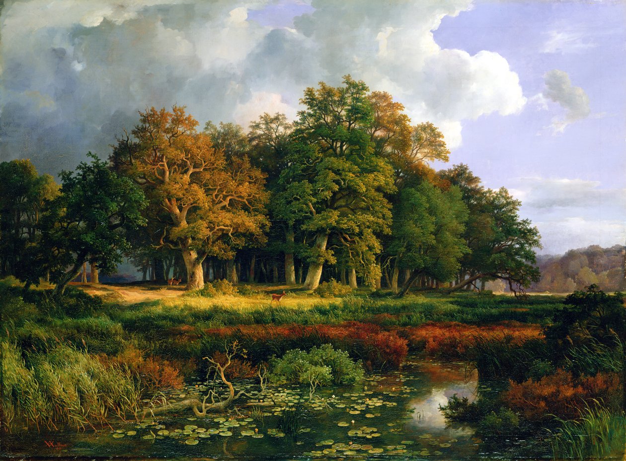 El Stangenmuhlengrund en Sachsenwald, 1852 de Adolf Vollmer