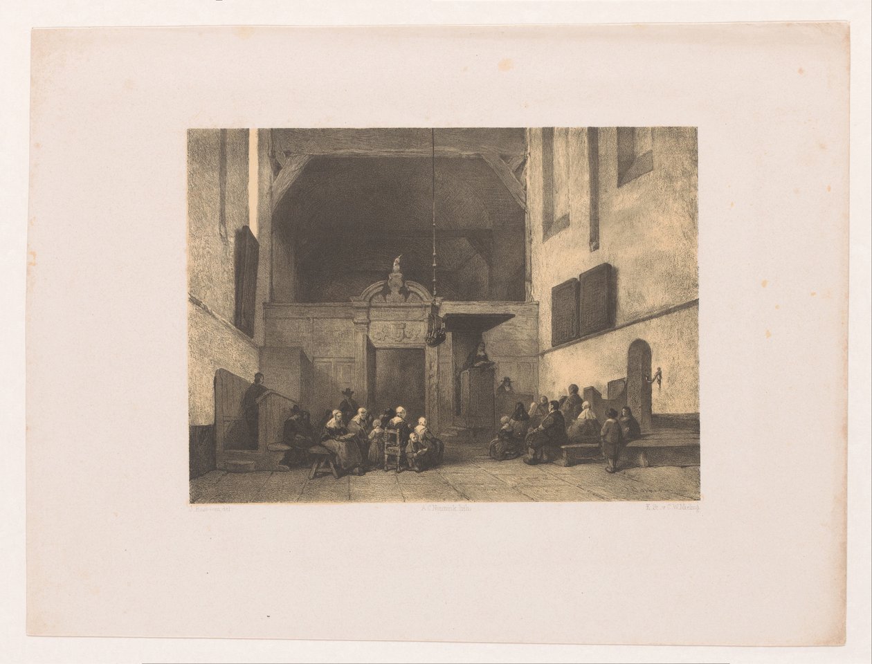Interior de la iglesia con figuras de Adolf Carel Nunnink