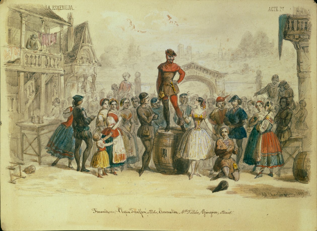 Diseño escénico para el ballet La Esmeralda de C. Pugni, 1849 de Adolf Charlemagne