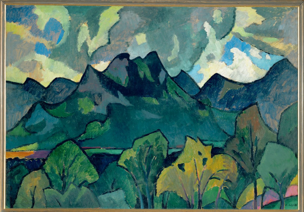 Paisaje montañoso bávaro cerca de Brannenburg de Adolf Erbsloh