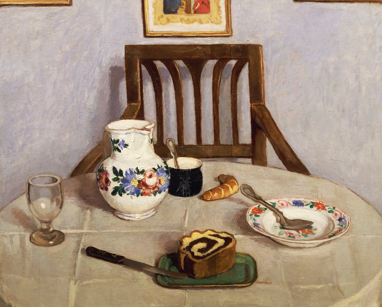 Naturaleza muerta con focaccia de Adolf Fenyes