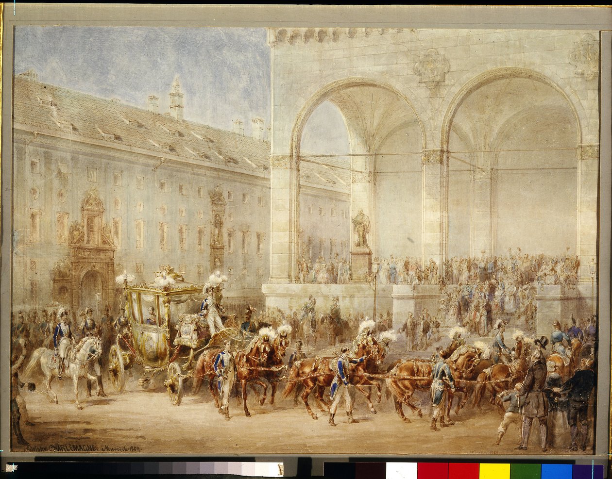 Ceremonia de partida del emperador Nicolás I (Nicolai Pavlovich Romanov de Adolf Jossifowitsch Charlemagne