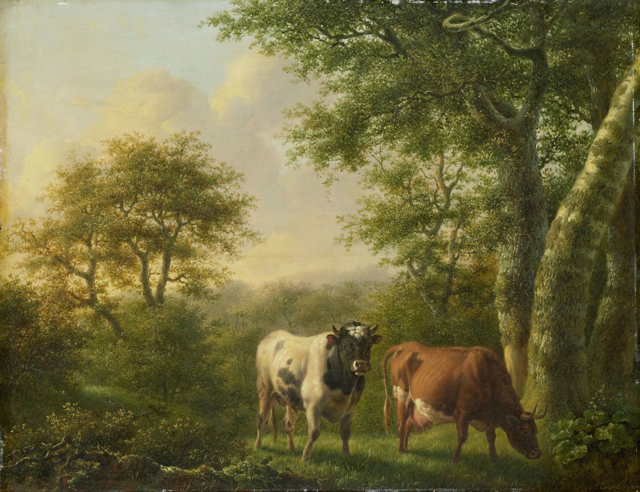 Paisaje con ganado de Adolf Karel Maximiliaan Engel
