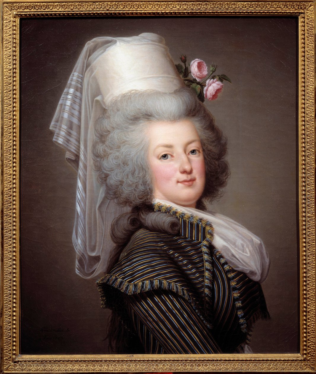 Retrato de María Antonieta de Lorena-Habsburgo, Reina de Francia, con vestido de amazona. Pintura de Adolf Ulrich Wertmuller de Adolf Ulrich Wertmuller