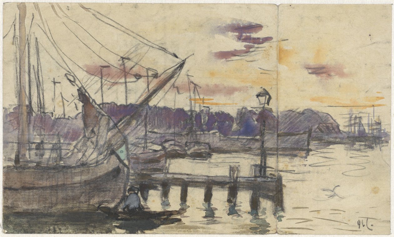 Muelle con barcos de Adolf le Comte