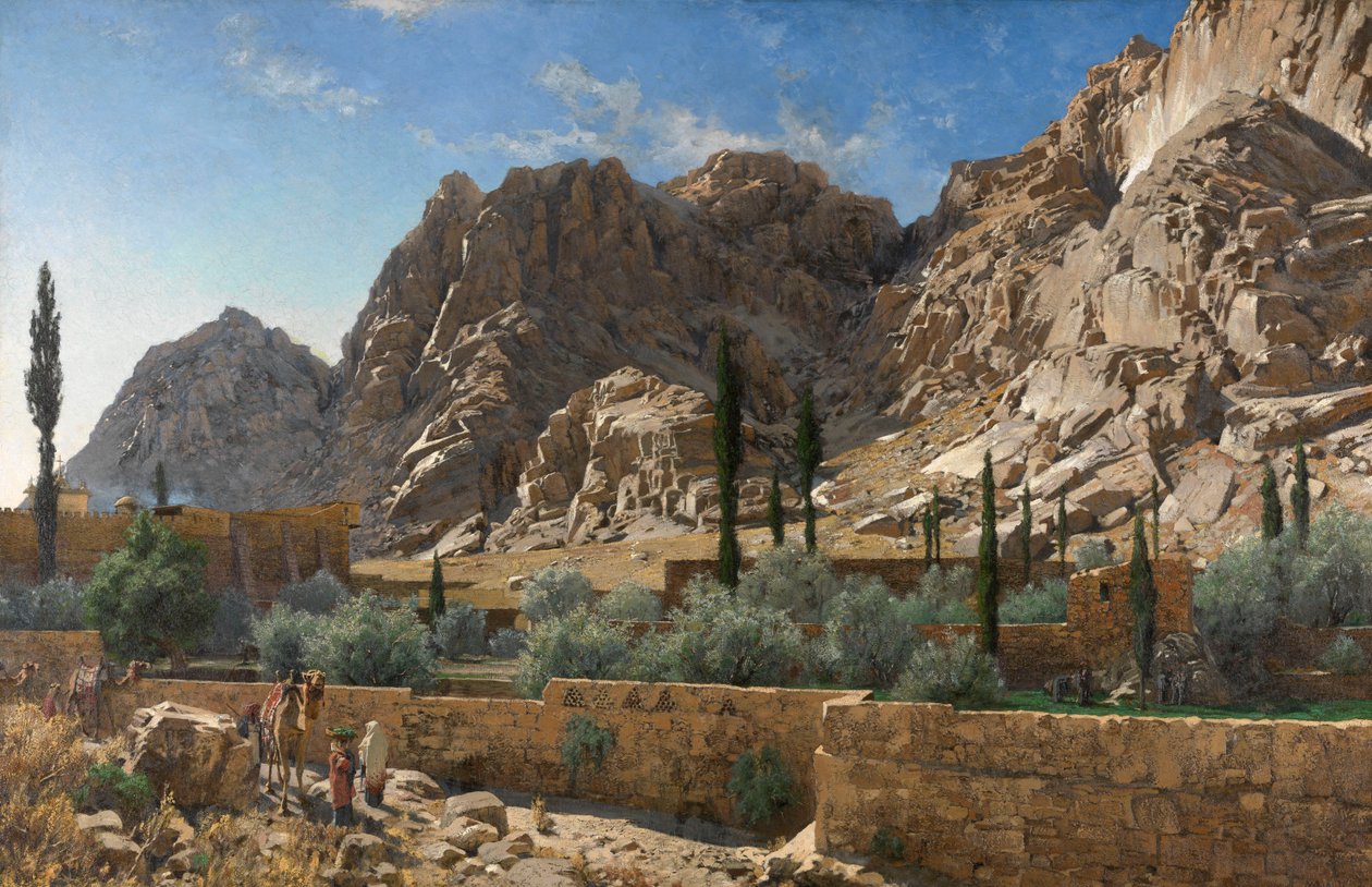 Monasterio de Santa Catalina en el Monte Sinaí (óleo sobre lienzo) de Adolf von Meckel