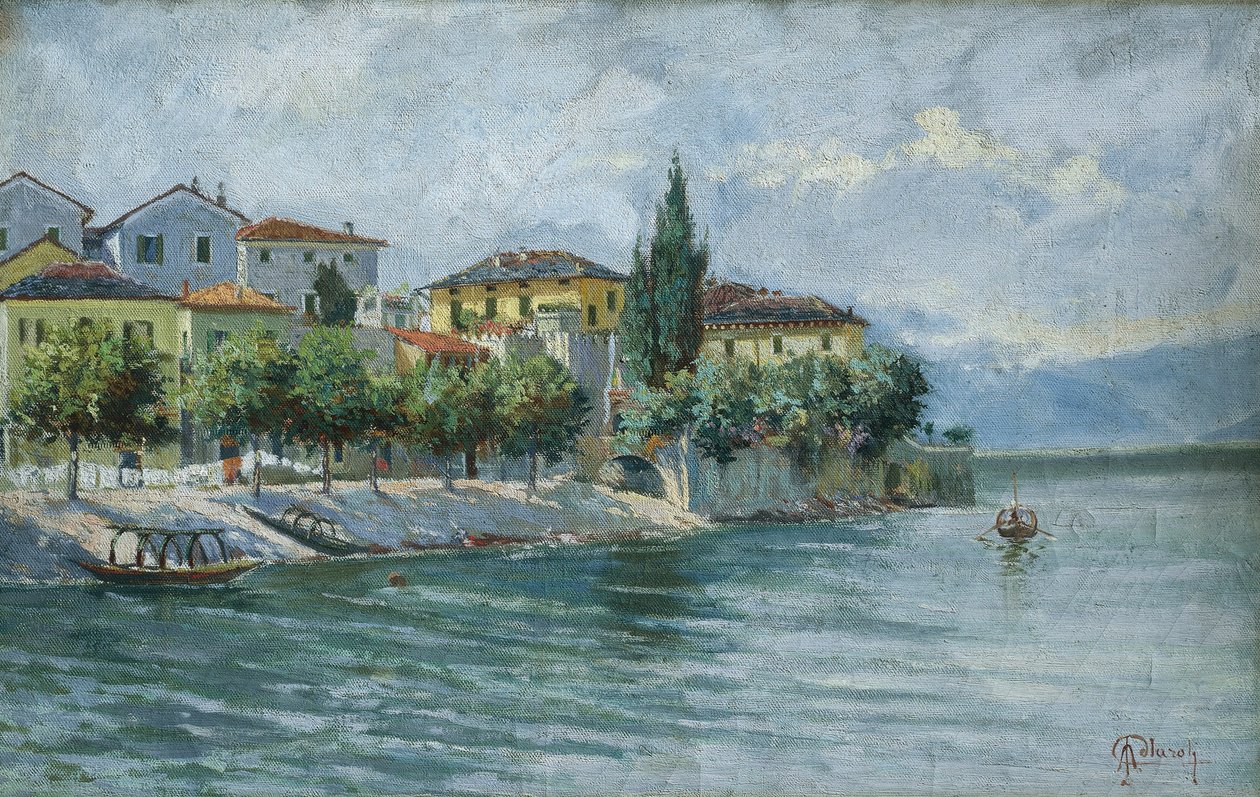 Paisaje del Lago Mayor (óleo sobre lienzo) de Adolfo Polaroli