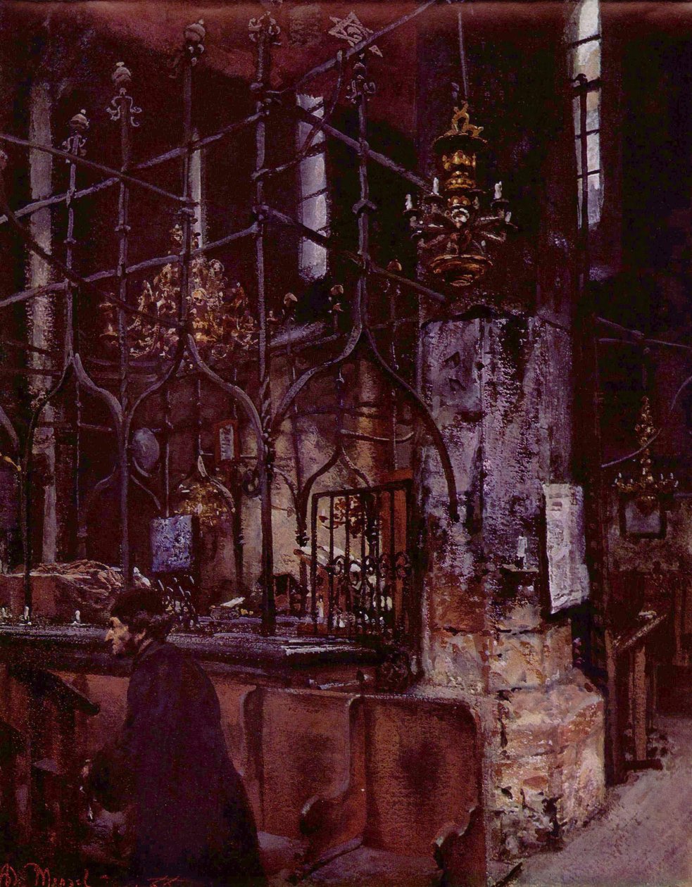 Antigua sinagoga de Praga de Adolph Menzel